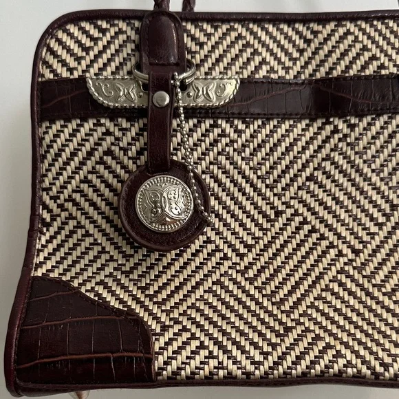 Bueno Brown and Cream Checkered Shoulder Bag - Picture 2 of 14